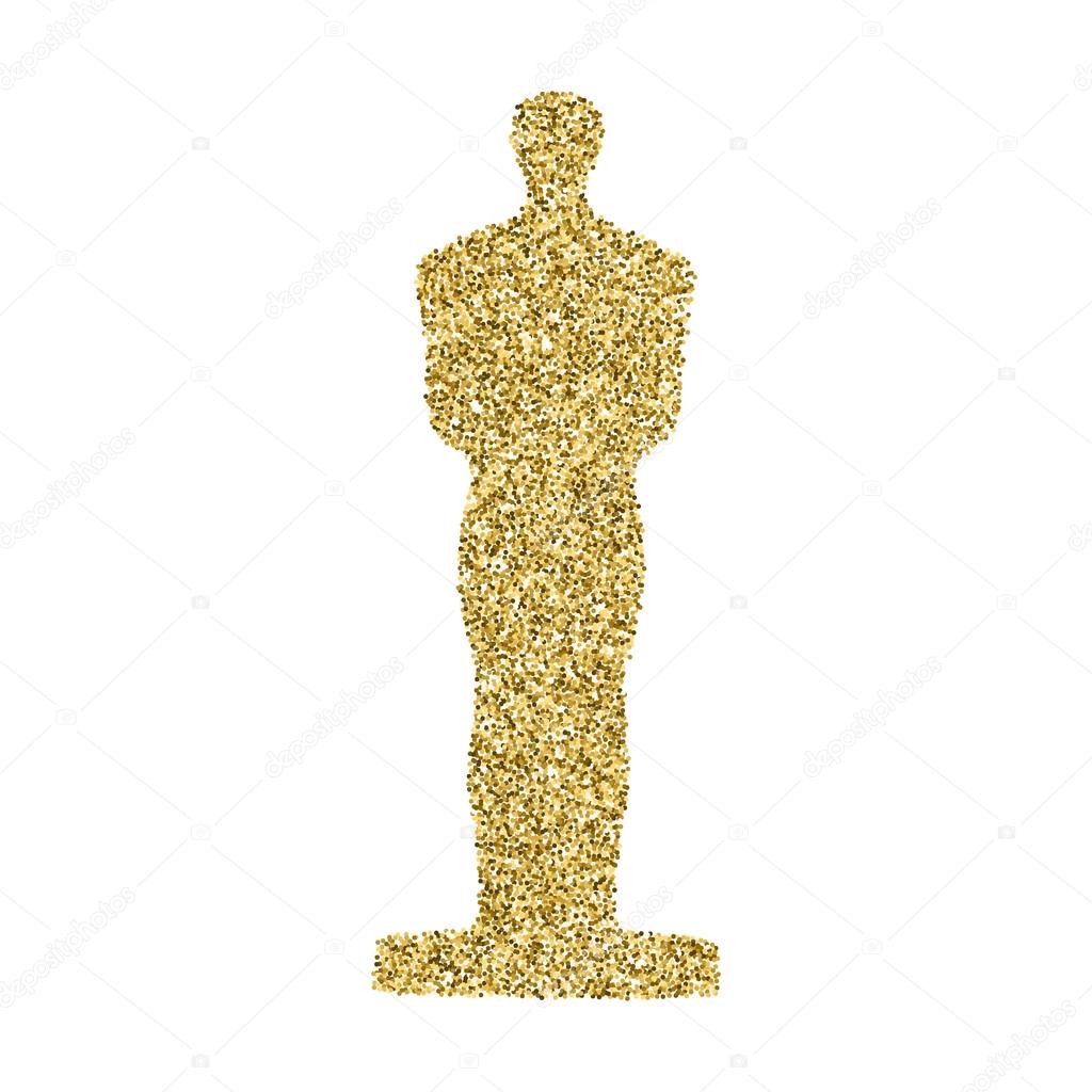 Golden statue glitter icon.