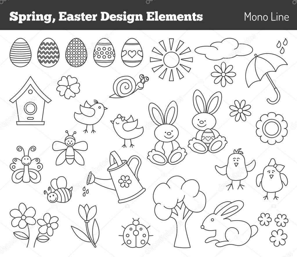 Set of Easter design elements