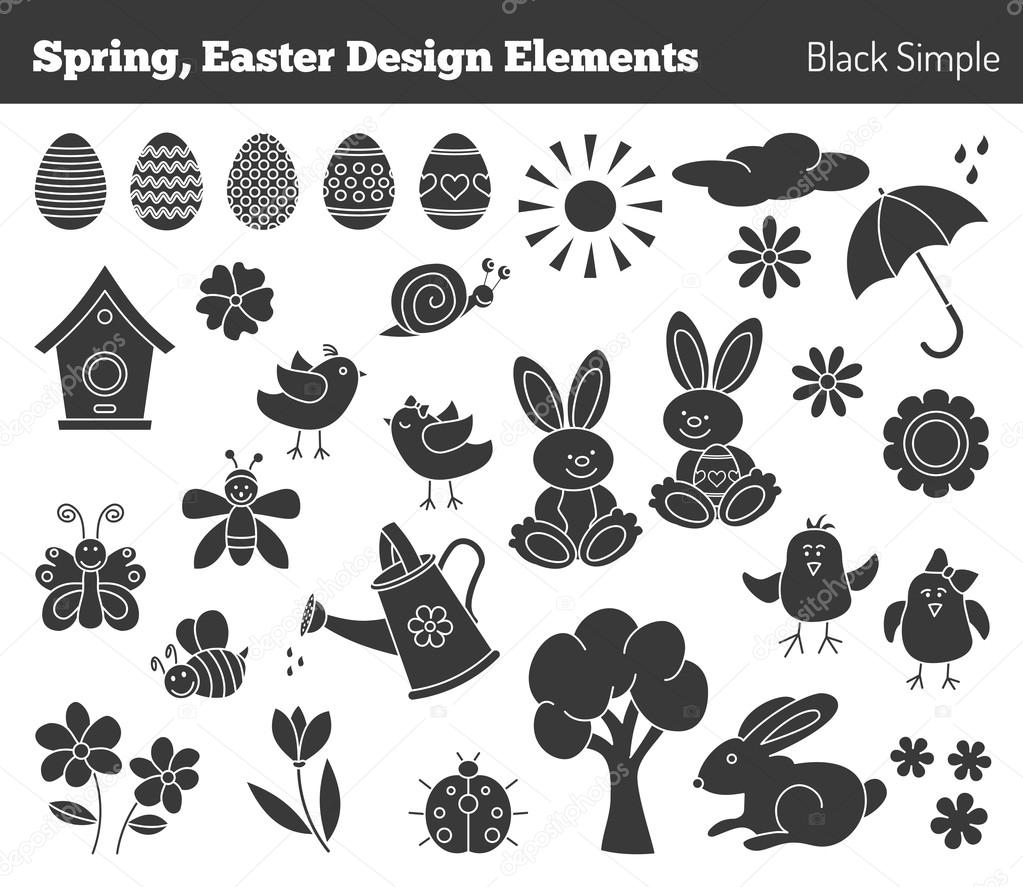 Set of Easter design elements