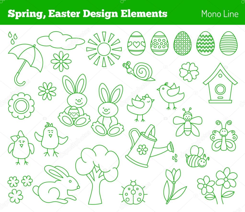 Set of Easter design elements