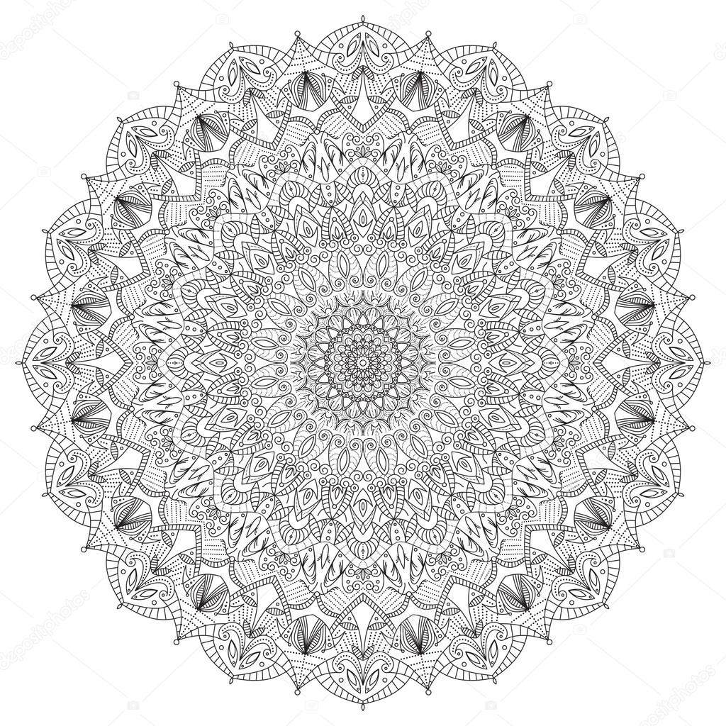 Black Mandala on white background Stock Vector Image by ©Sunshine_Art  #101716632