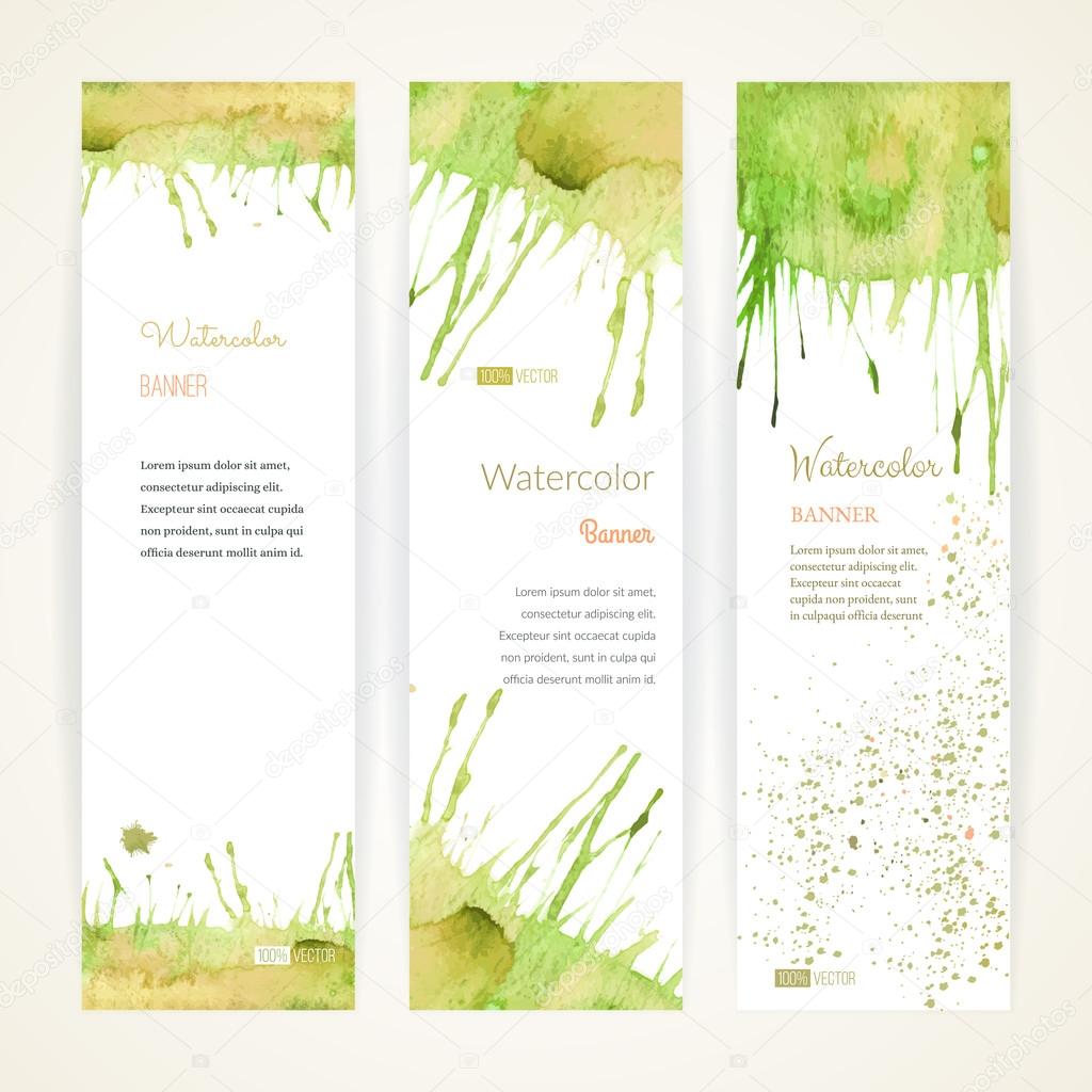 Set of watercolor banners