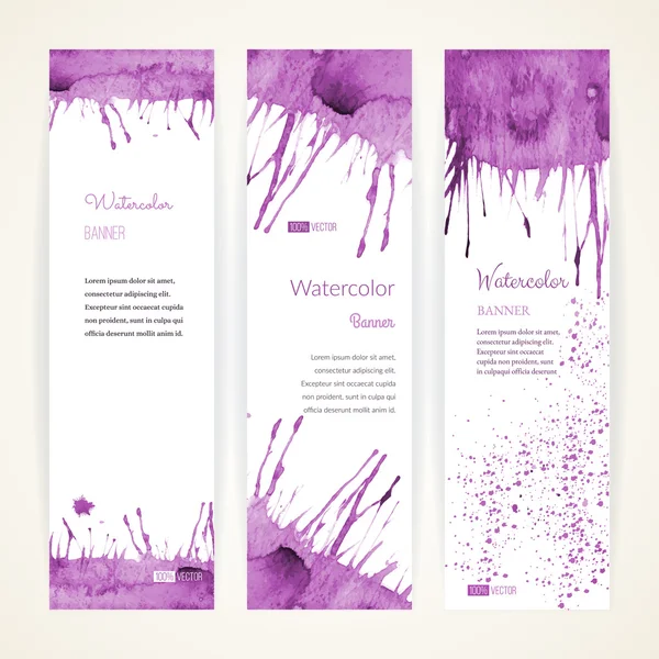 Set van aquarel banners — Stockvector