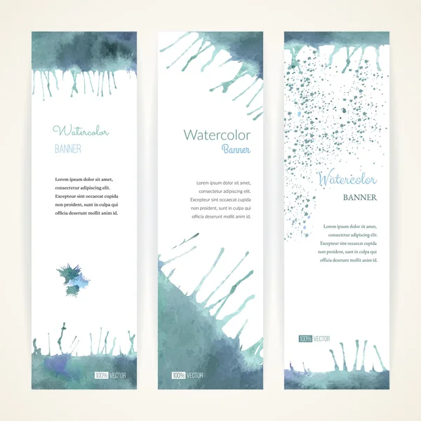 Conjunto de banners de aquarela — Vetor de Stock