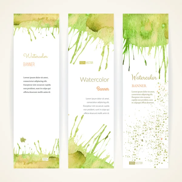 Set van aquarel banners — Stockvector