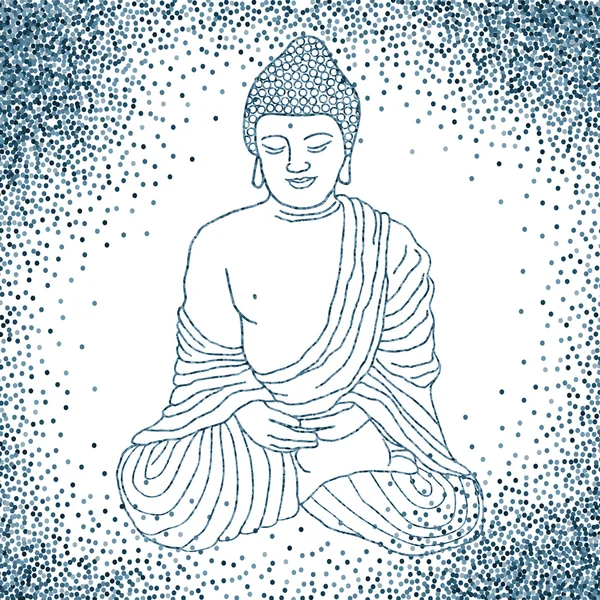 Buddha i meditation bakgrund — Stock vektor