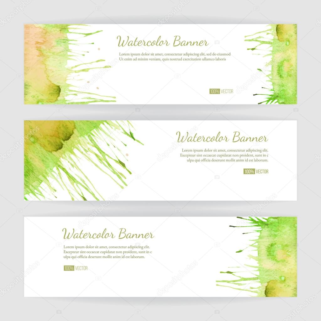 Set of watercolor banners