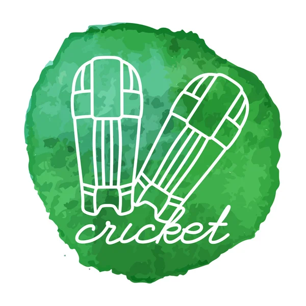 Almohadillas de cricket línea blanca icono — Vector de stock