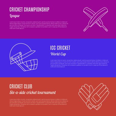 Collection of cricket game banners