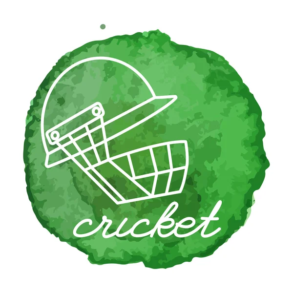 Иконка игры в крикет на акварели — стоковый вектор