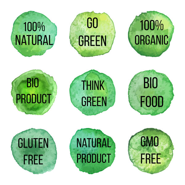 Векторные природные органические жетоны и этикетки
 