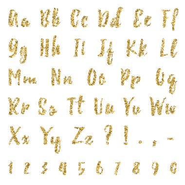 Altın noktalı konfeti alfabesi
