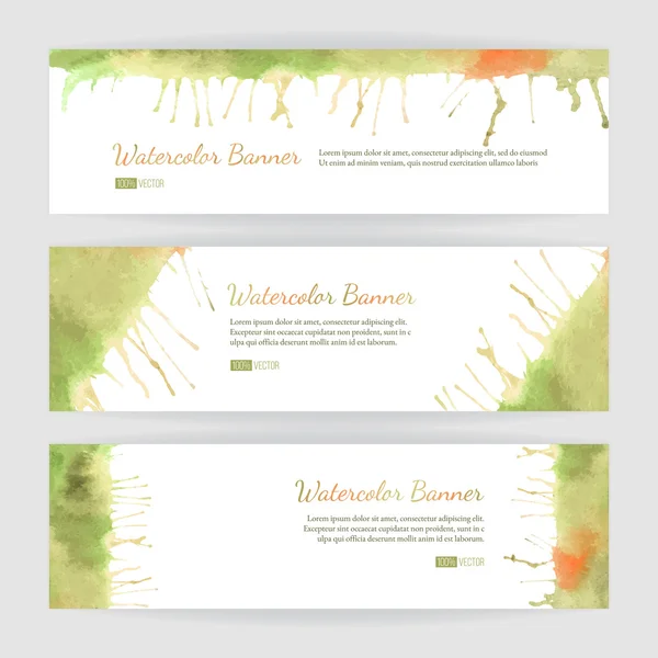 Satz Aquarell-Banner — Stockvektor