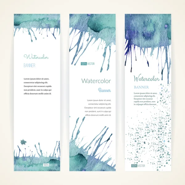 Conjunto de banners de aquarela — Vetor de Stock