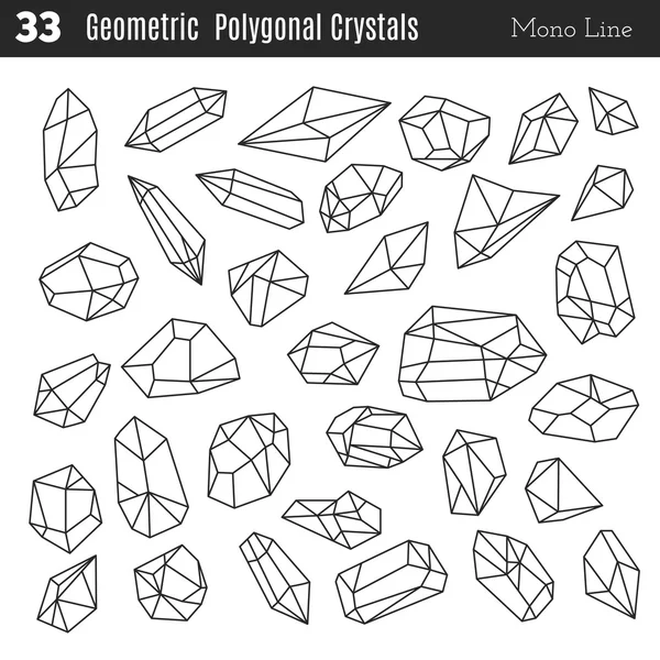 \geometric polygonal crystals — Archivo Imágenes Vectoriales