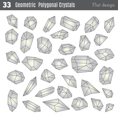 \geometric polygonal crystals  clipart