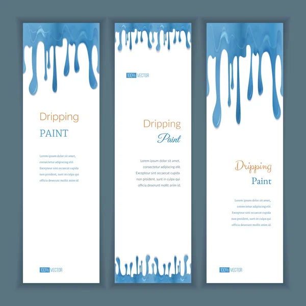 Set of banners with dripping pain — 스톡 벡터