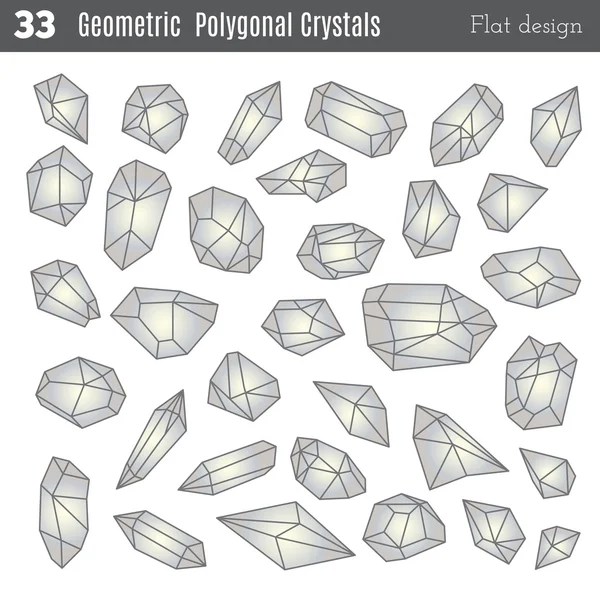 \geometric polygonal crystals — Archivo Imágenes Vectoriales