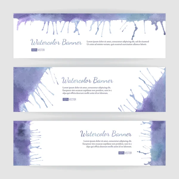 Set of watercolor banners — Stock Vector