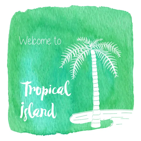 Aquarelle design tropical hawaïen — Image vectorielle