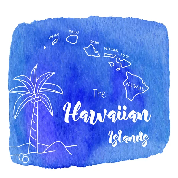 Aquarelle design tropical hawaïen — Image vectorielle