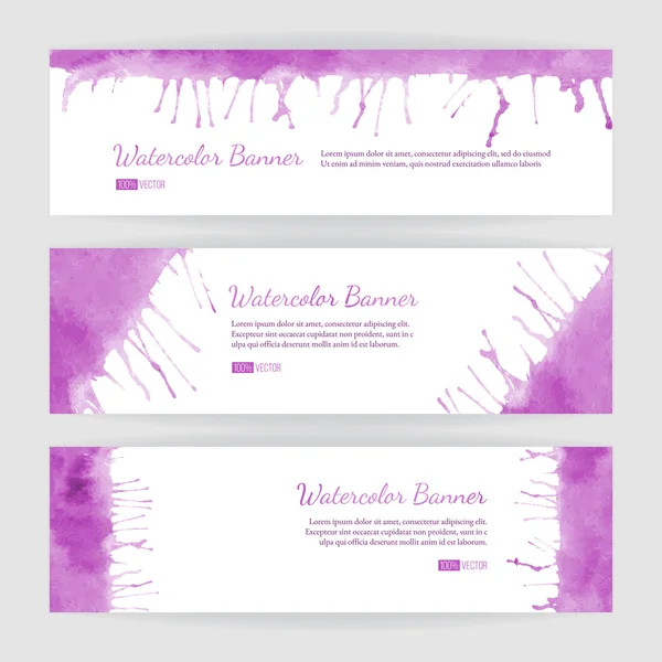 Set of watercolor banners — Stock Vector