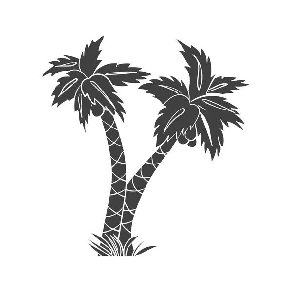 Black silhouette of palm trees isolated — Stock Vector
