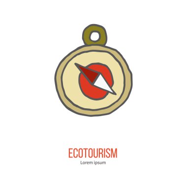 Compass ecotourism design clipart
