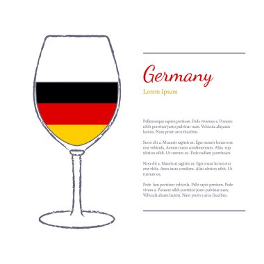 wine glass with National flag