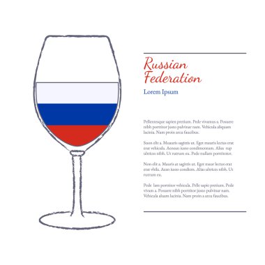 wine glass with National flag