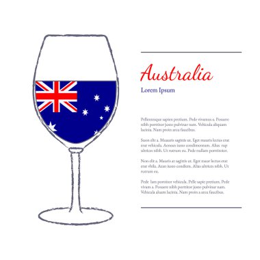 wine glass with National flag