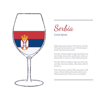 wine glass with National flag