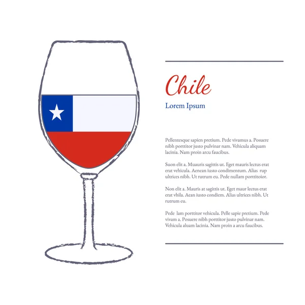 Copa de vino con bandera nacional — Archivo Imágenes Vectoriales