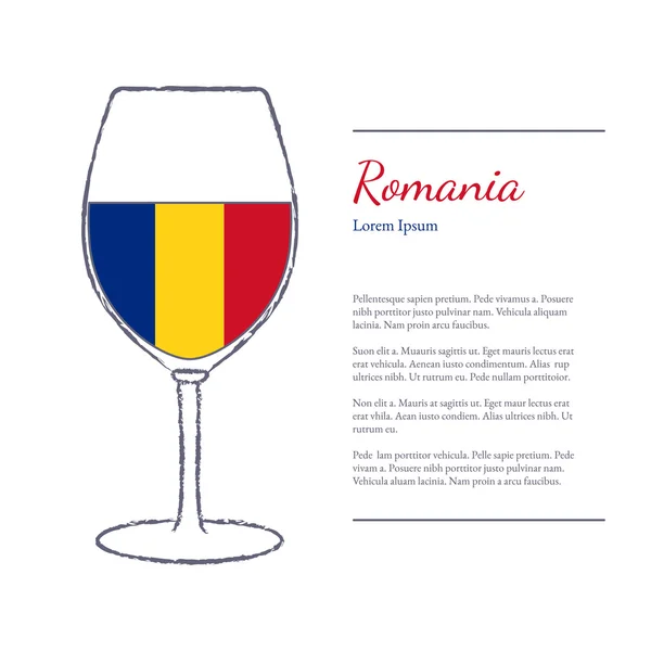 Wine glass with National flag — Stockový vektor