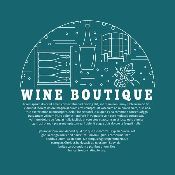 Vinařství, vína, ochutnávka grafický design koncept — Stockový vektor