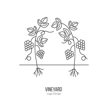 Winemaking, wine tasting logotype design concept