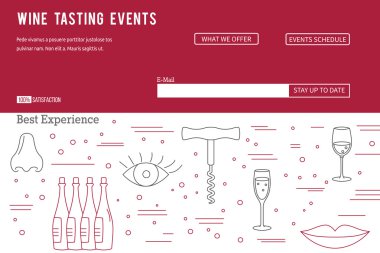 Şarap endüstrisi için web sitesi açılış sayfası şablonu