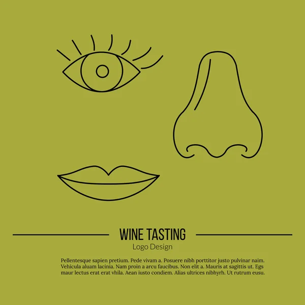 Vinificazione, degustazione di vini graphic design concept — Vettoriale Stock