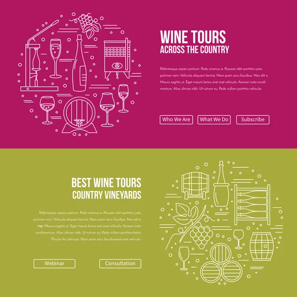 Website landing page template for wine industry — Stock Vector