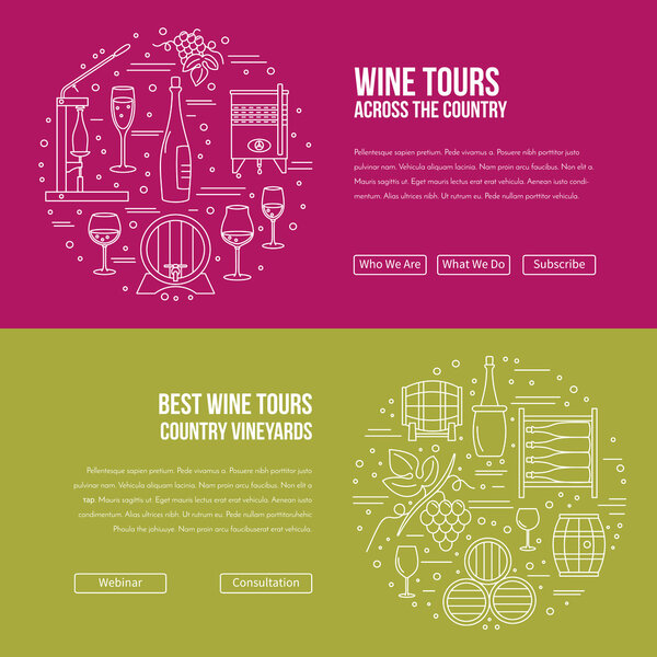 Website landing page template for wine industry