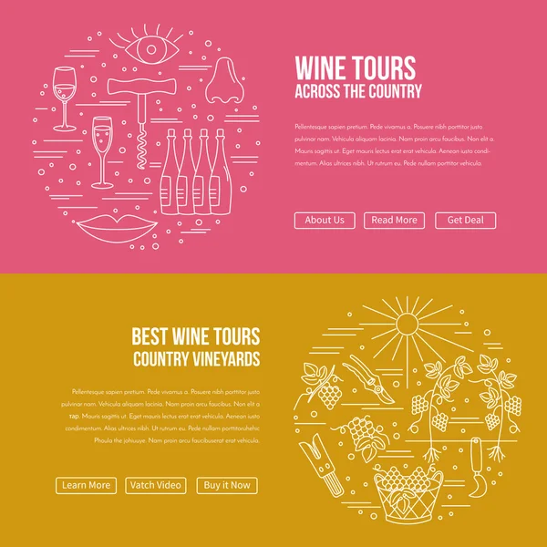 Website Landing Page Vorlage für die Weinindustrie — Stockvektor