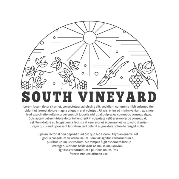 Vinificazione, degustazione di vini graphic design concept — Vettoriale Stock