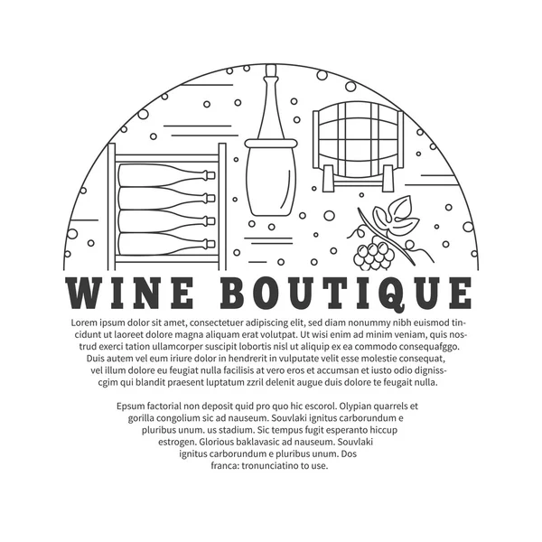 Vinification, dégustation de vin concept graphique — Image vectorielle