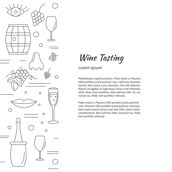 Elaboración de vinos, concepto de diseño gráfico de cata de vinos — Vector de stock