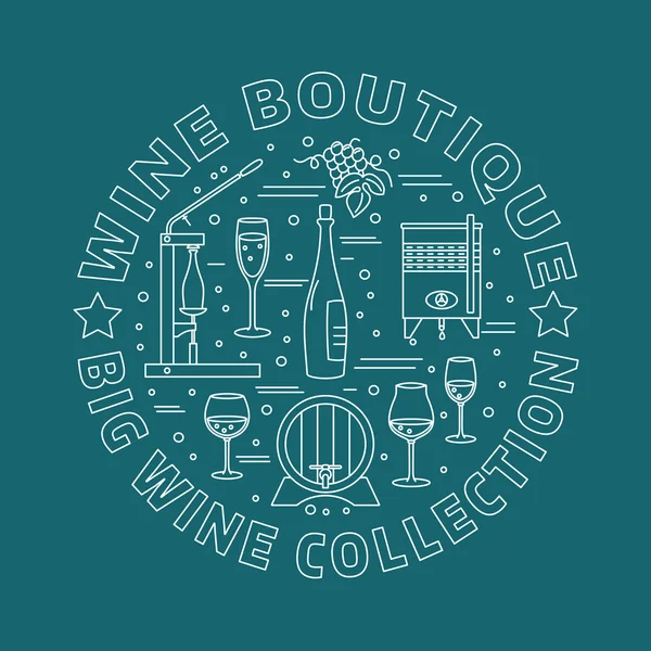 Winemaking, wine tasting graphic design concept — Stock Vector