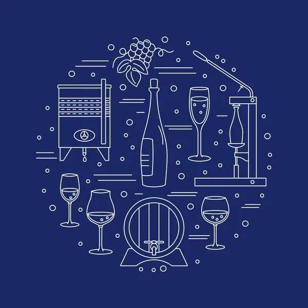 Winemaking, wine tasting graphic design concept — Stock Vector