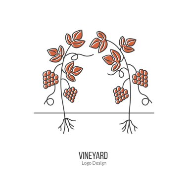Winemaking, wine tasting logotype design concept
