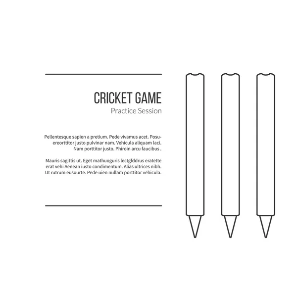 Cricket Sport Spiel Logo Design-Konzept — Stockvektor