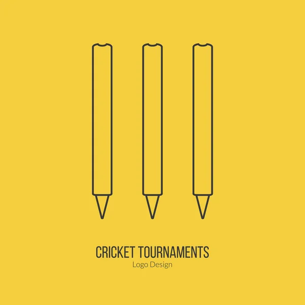 Cricket sport jeu logotype conception concept — Image vectorielle