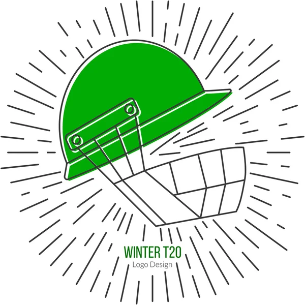 Diseño del logo del juego de cricket sport — Vector de stock
